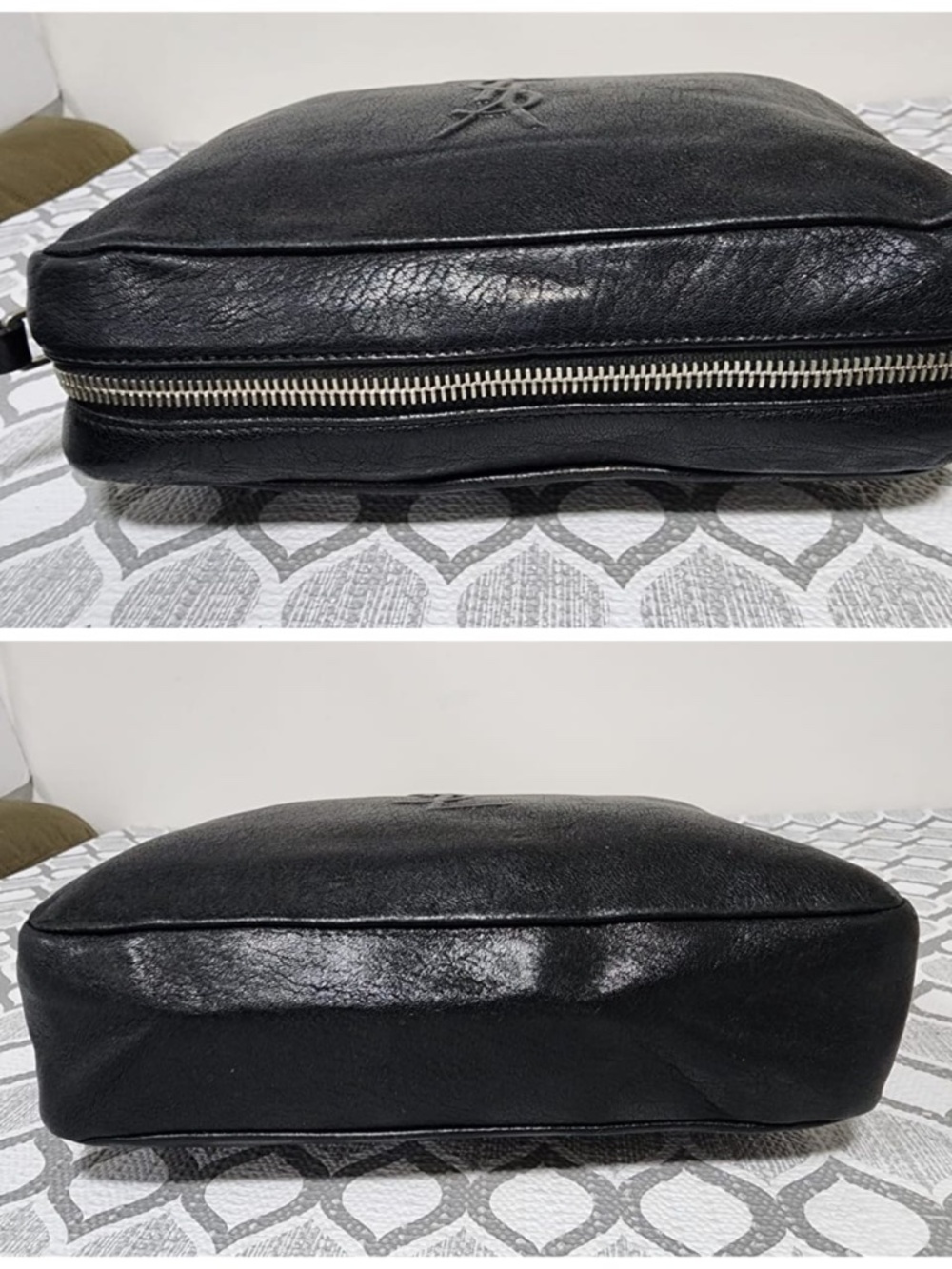 Authentic Saint Laurent Lambskin Monogram Small Lou Camera Bag Black - Picture 6 of 13
